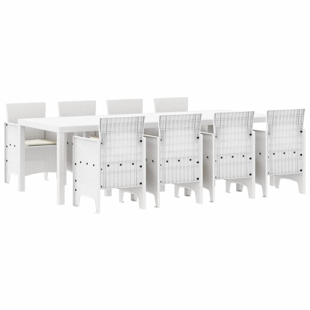 Set da Pranzo per Giardino 9 pcs Grigio chiaro Polipropilene