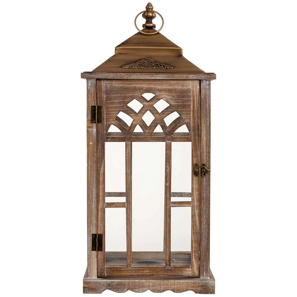 Lanterna in legno 26x21x58h cm