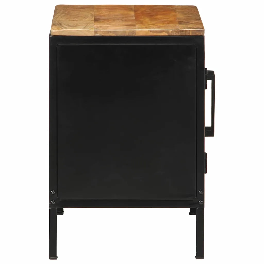 Set di 2 Comodini | Armadio da Notte | Mobiletto da notte Marrone e Nero 50 x 30 x 45 cm