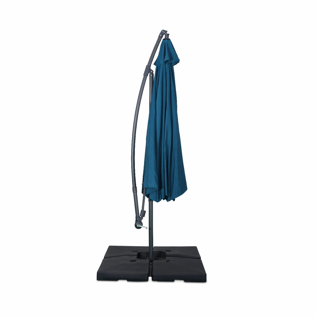 Ombrellone rotondo eccentrico, ø3,5m, blu