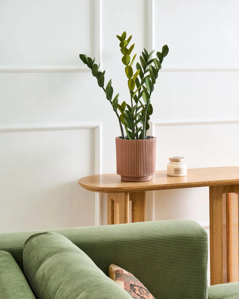 Pianta artificiale in vaso Zamiifolia Materiale sintetico verde e nero 76 cm Accessorio decorativo per interni