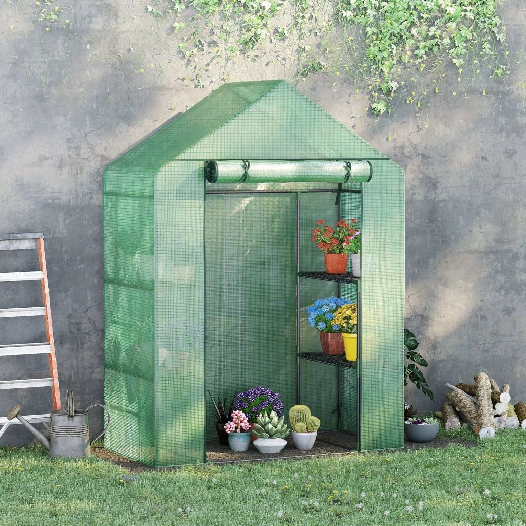 Serra da giardino con ripiani 3 livelli ¨C Minimal ¨C verde 141x72x191 cm