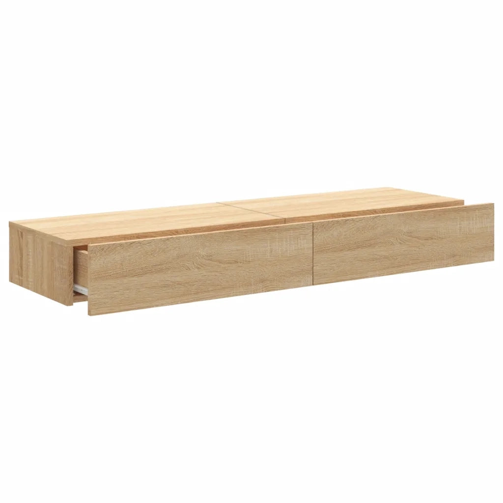 Mobili Porta TV con Luci LED 2pz | Armadietto TV | Mobile Porta TV Rovere Sonoma 60x35x15,5 cm