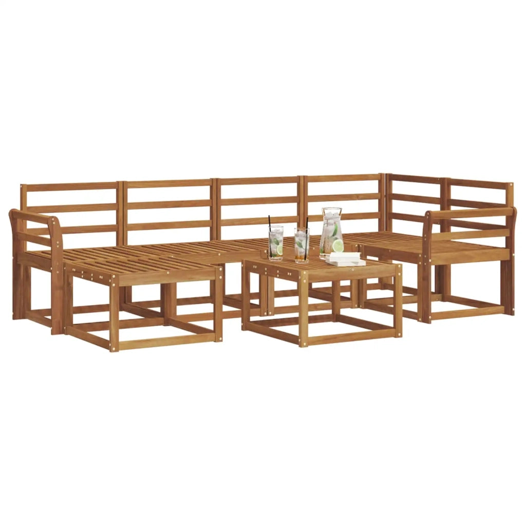 Set di divani da esterno 7 pcs Naturale