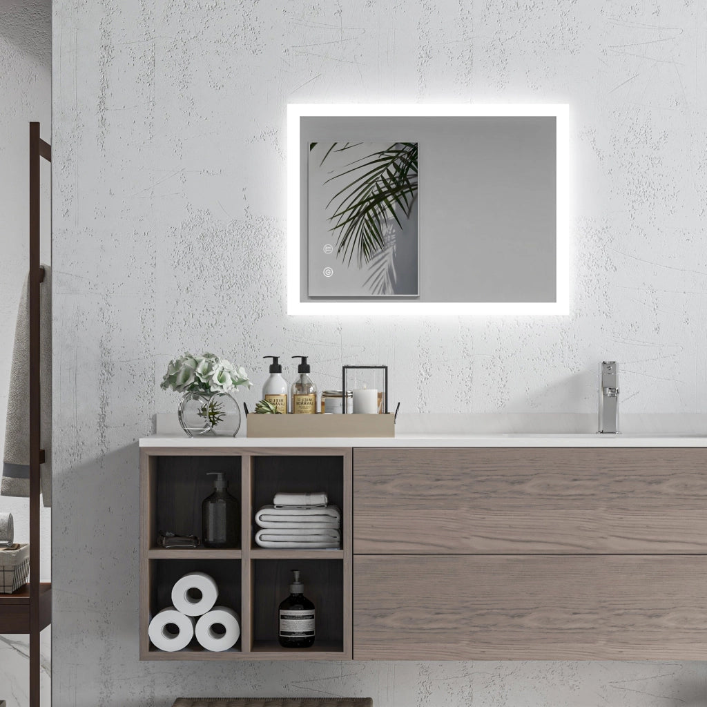 Specchio da Bagno LED ¨C zephmum ¨C Bianco 70x50 cm