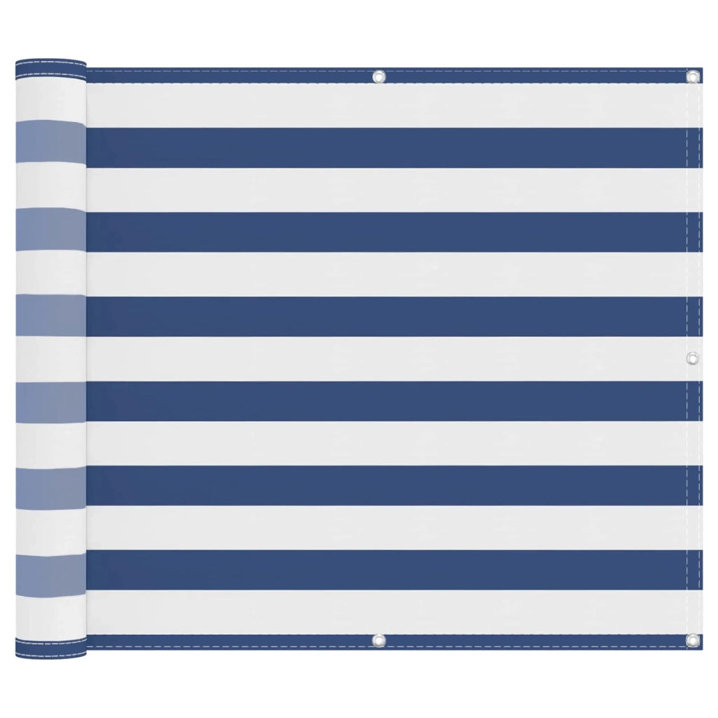 Schermo da balcone | Paravento da Balcone Blu e Bianco 100 x 400 cm Tessuto Oxford