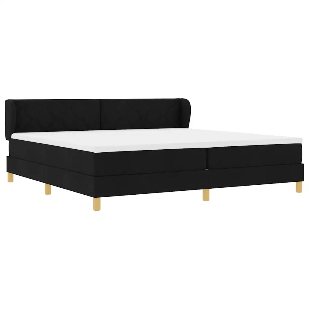 Letto a molle con materasso Nero 200 x 200 cm Tessuto 3340299