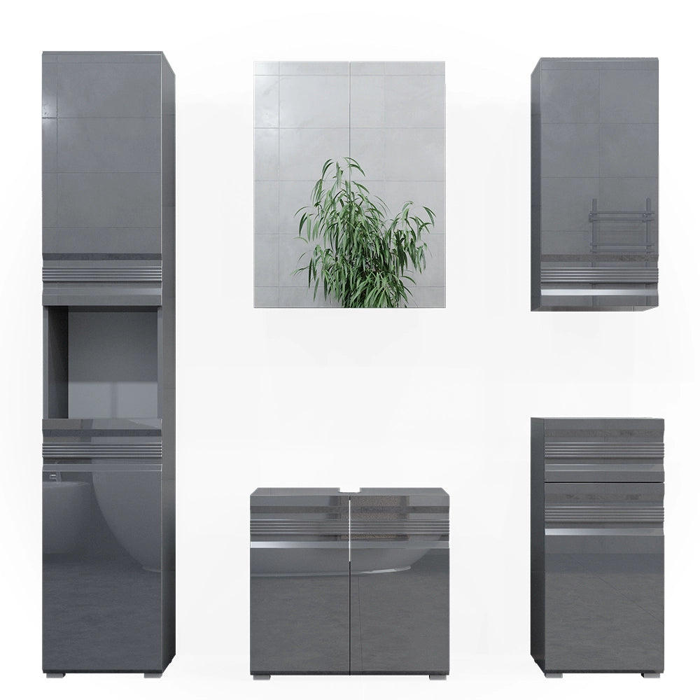 Vicco Set mobili bagno Antracite lucido 5 parti