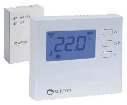 KIT RADIO 2 TERMOSTATO DIGITALE a Batteria con RICEVITORE WIRELESS TRD (DRR01M) SEI TRON