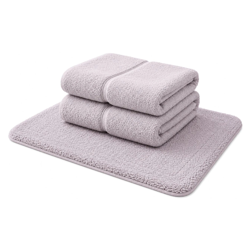 Sanenere, set di Asciugamani 100% Cotone set da 2, Viola Lilla
