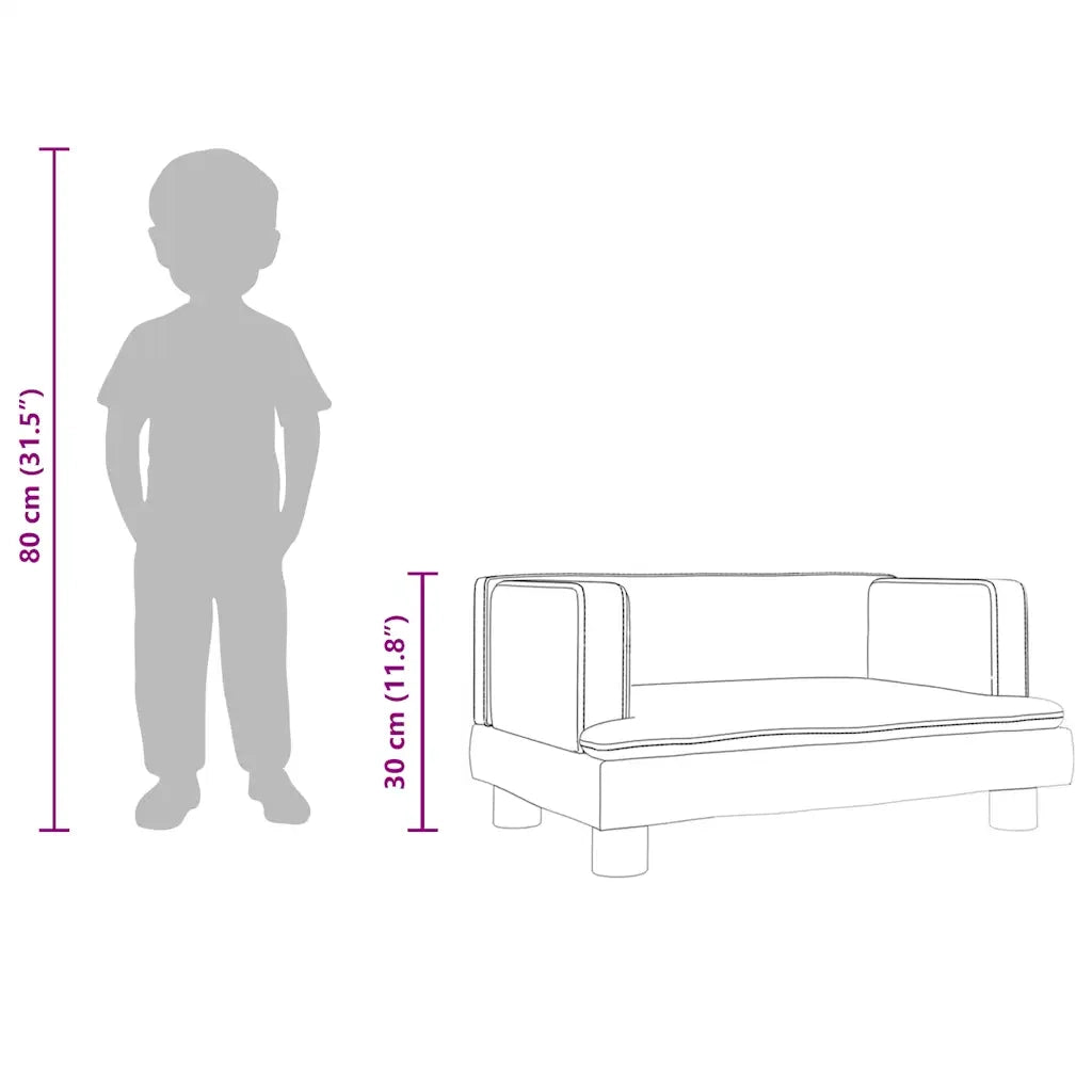 Divano per Bambini-Sofa-Divanetto Marrone 60x40x30 cm in Similpelle