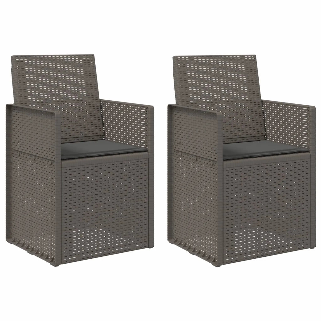 Sedie da pranzo da giardino 2 pcs Grigio chiaro e Antracite PP 8000007