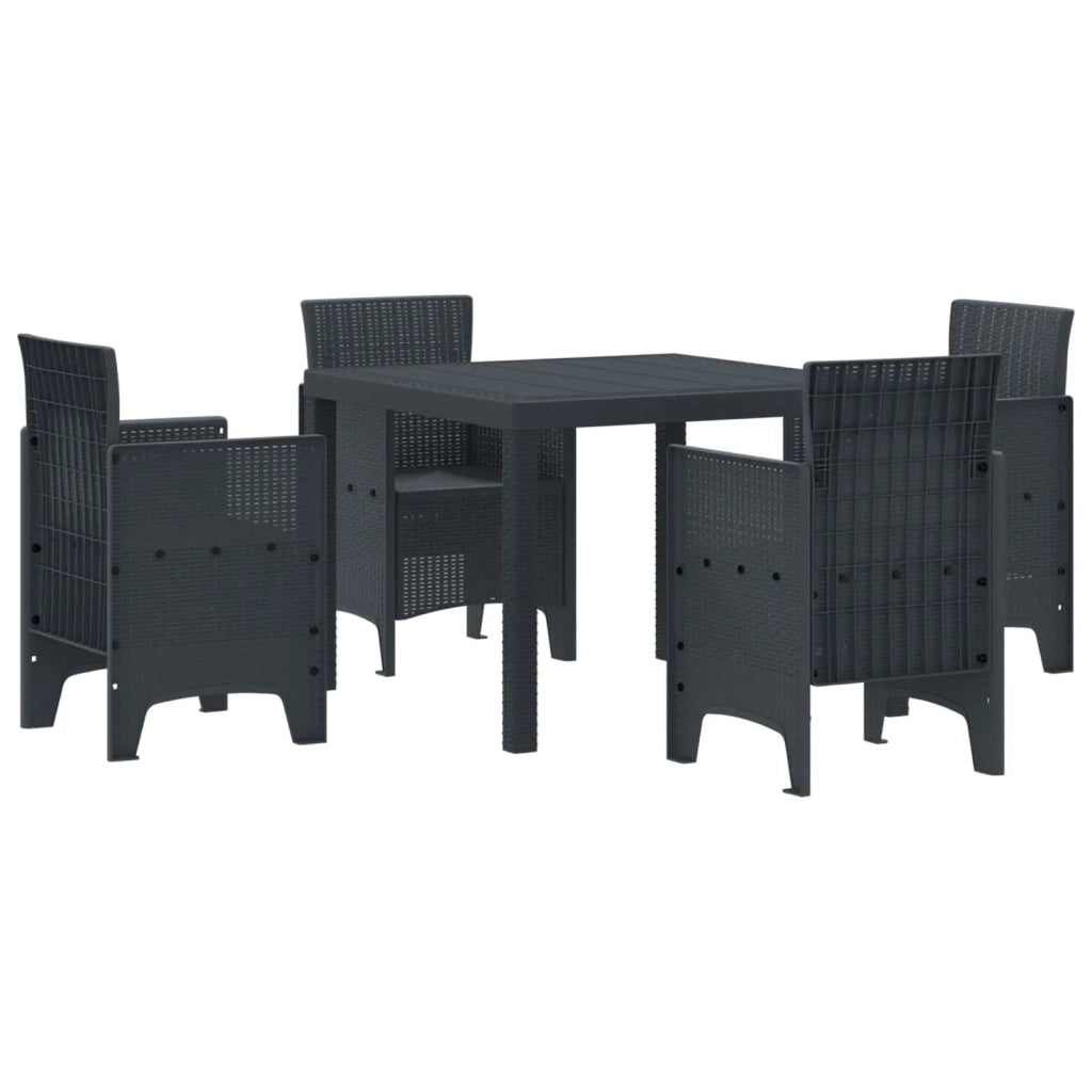 Set da Pranzo per Giardino 5 pcs Antracite Polipropilene 3378532