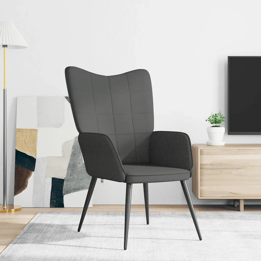 Poltrona | Sedia Relax Grigio Scuro in Tessuto