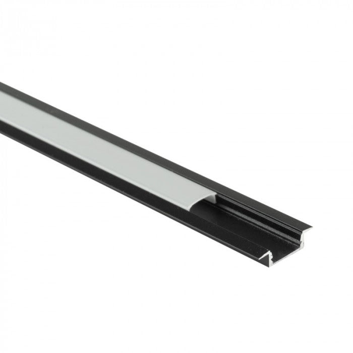 Profilo LED P01 incasso nero diffusore opale 1m Ecolight