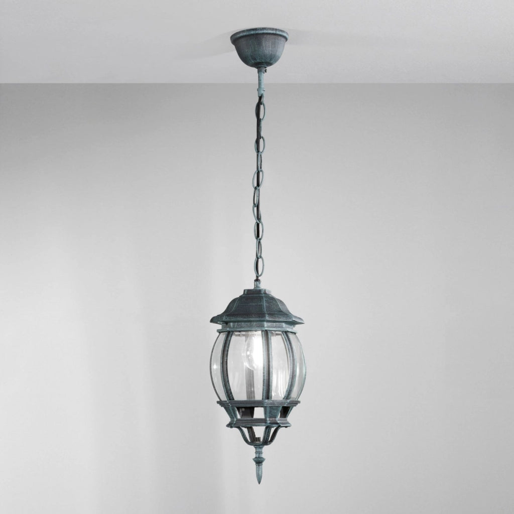SOSPENSIONE SANTIAGO NERA E VERDE 1 LUCE ATTACCO E27 IP44 15,5X107,5CM