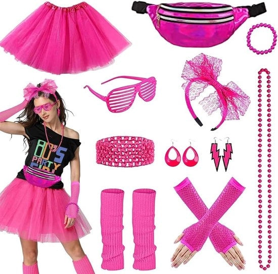 Outfit accessori per donne con tutù, cintura per capelli, orecchini e altro (11 pezzi)