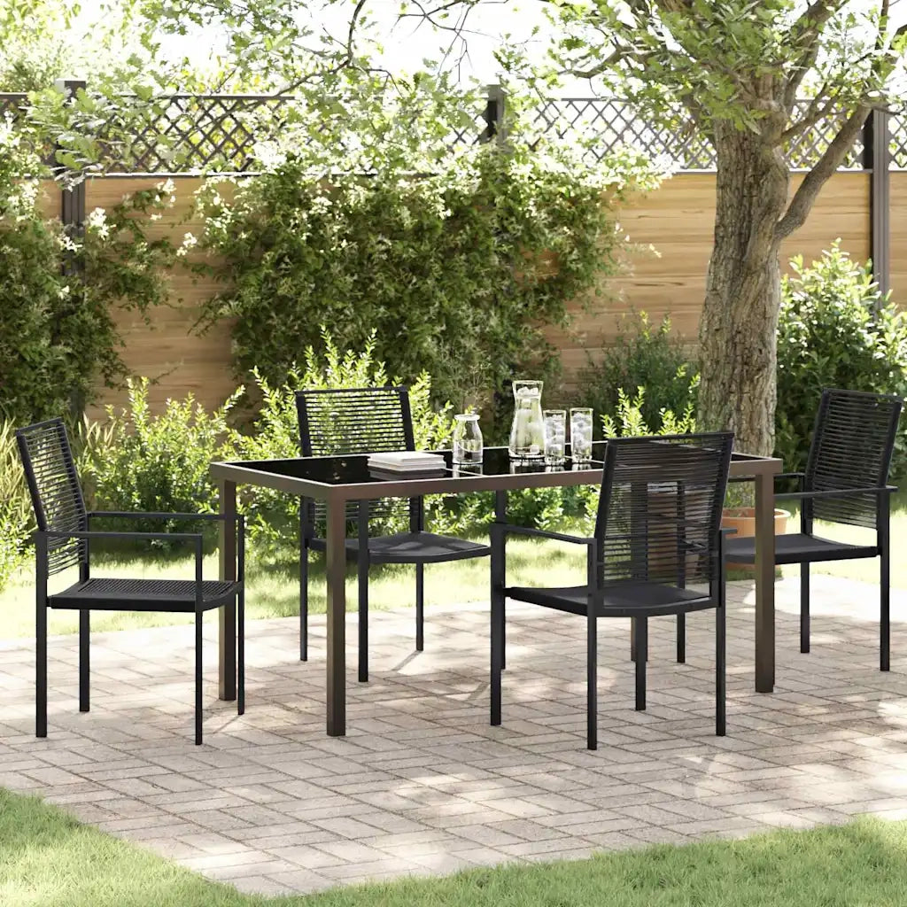 Set da Pranzo per Giardino 5 pcs Nero