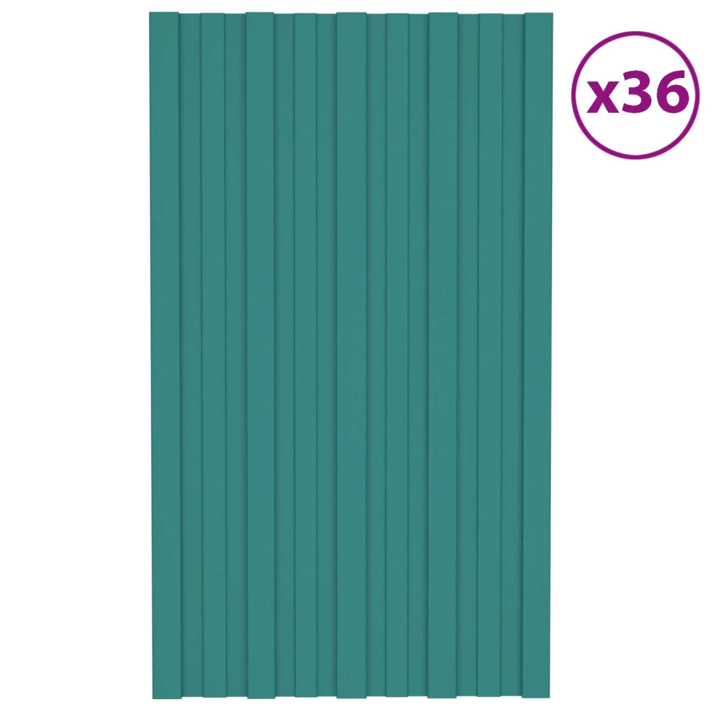Pannello per tetto 36 pcs Verde 80 x 45 cm Acciaio zincato 42047110