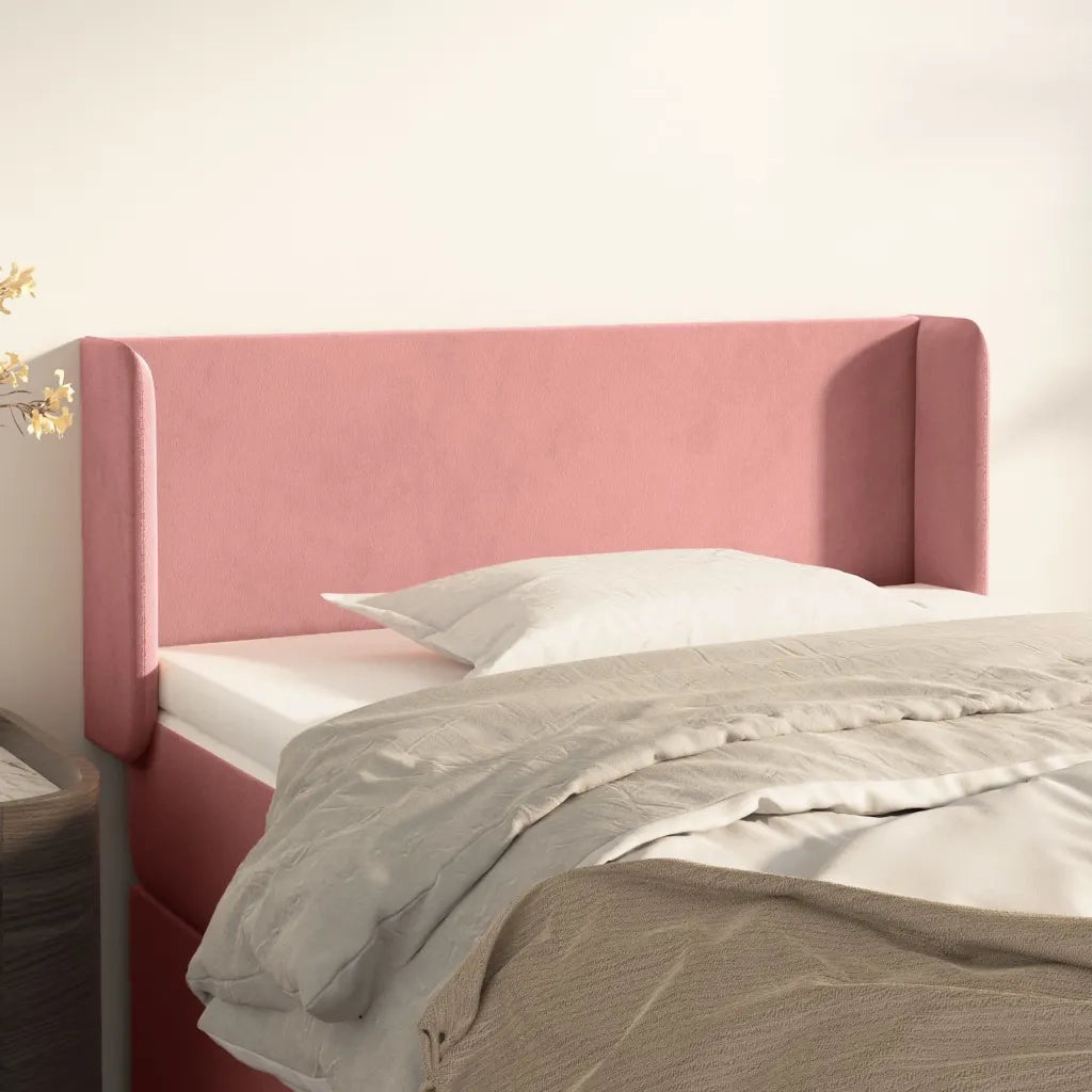 Testiera ad Orecchio-Testata con Orecchie Nera 93x16x78/88 cm in Velluto 939916