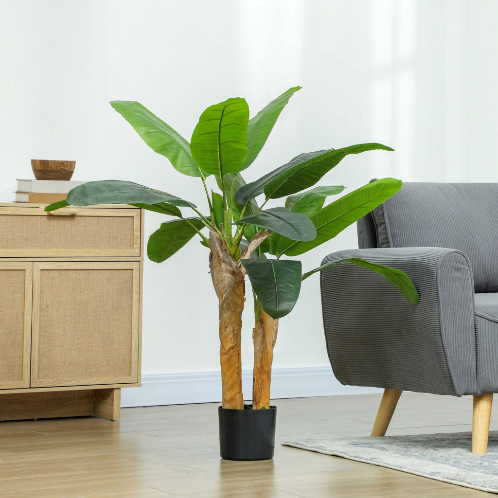 Pianta Artificiale Banano ¨C Minimal ¨C Verde 120 cm con Vaso