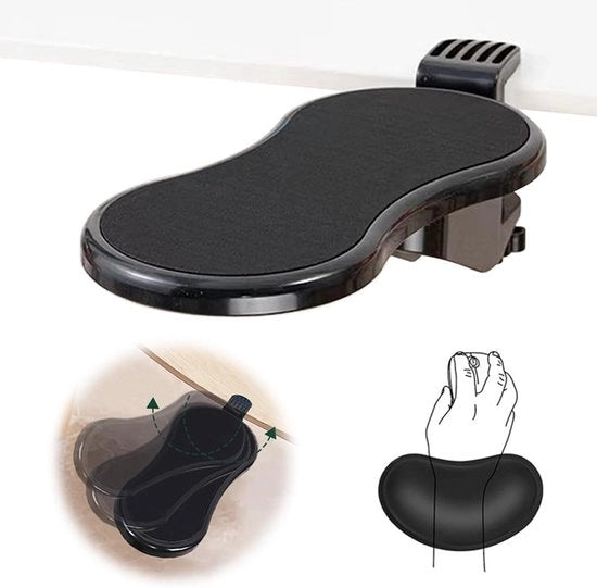 Sostegno ergonomico per computer per scrivania - set premium nero - 2 pezzi - schiuma di memoria