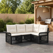 Set Divano da Giardino 4 pz Nero polyrattan 3434821