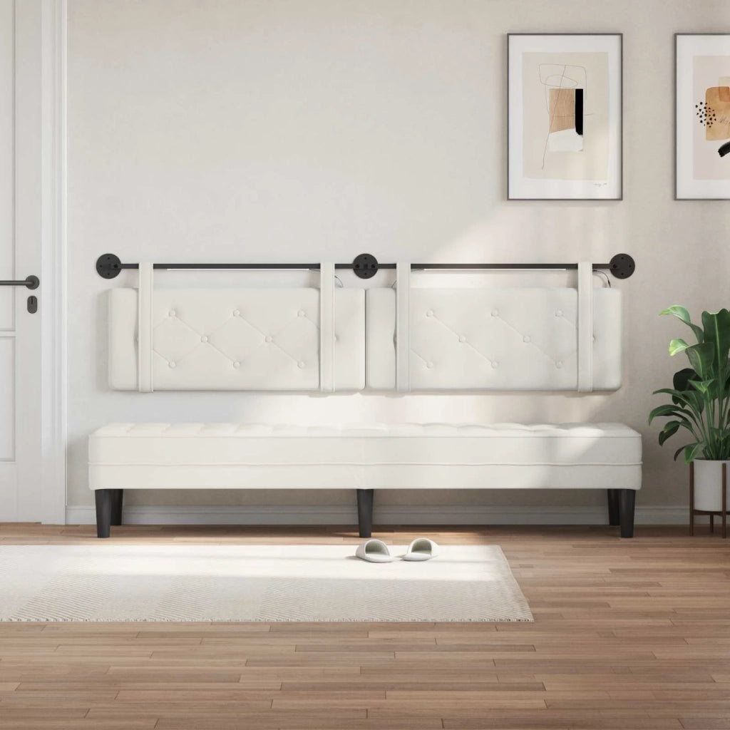 Testiera sospesa Con luce LED Bianco Similpelle 3424267