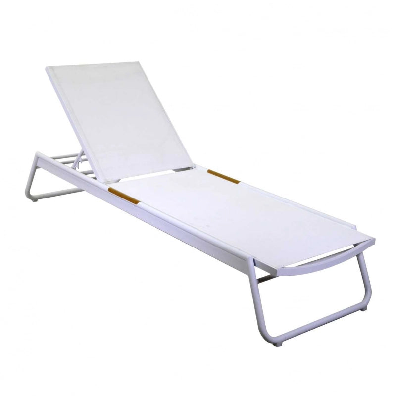 Lettino alluminio Medford bianco cm 206x68h32/102