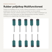 Kit di accessori per la lisciatura multifunzionale a forma cilindrica - 10 pezzi - Cesti di lisciatura in gomma - Adatti per metallo/vetro - Utili per lisciatura fine/polivia.