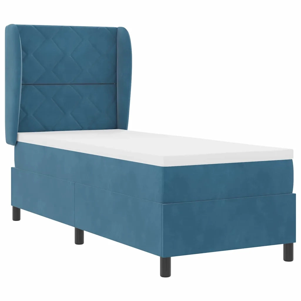 Letto a molle con materasso Blu Scuro 200 x 80 cm Velluto 3340956