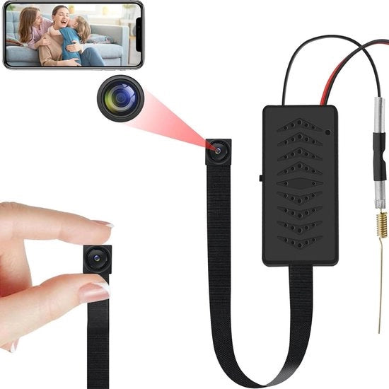 Mini-camera Wi-Fi 1080p HD con app e rilevamento movimento - per interni ed esterni