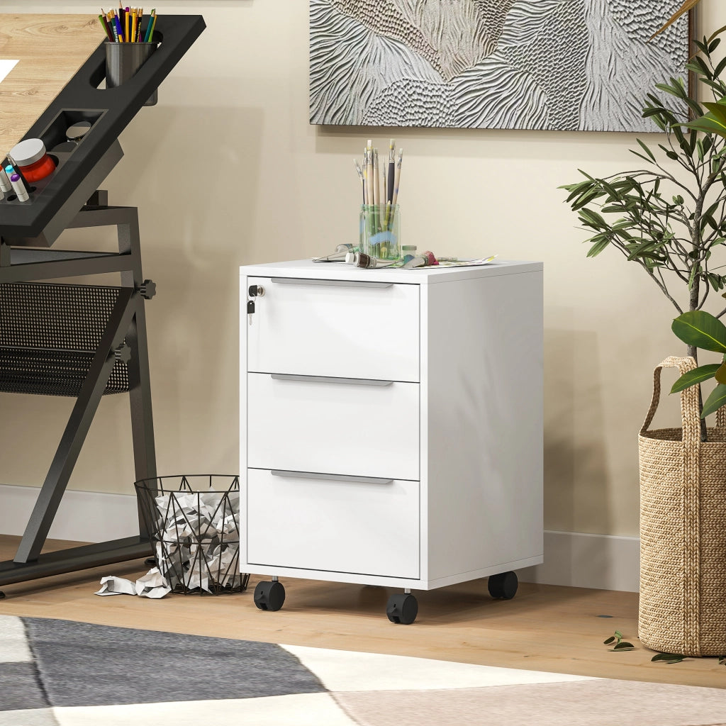 Scrivania con cassettiere ¨C zephmum ¨C 40x40x63,5 cm bianco