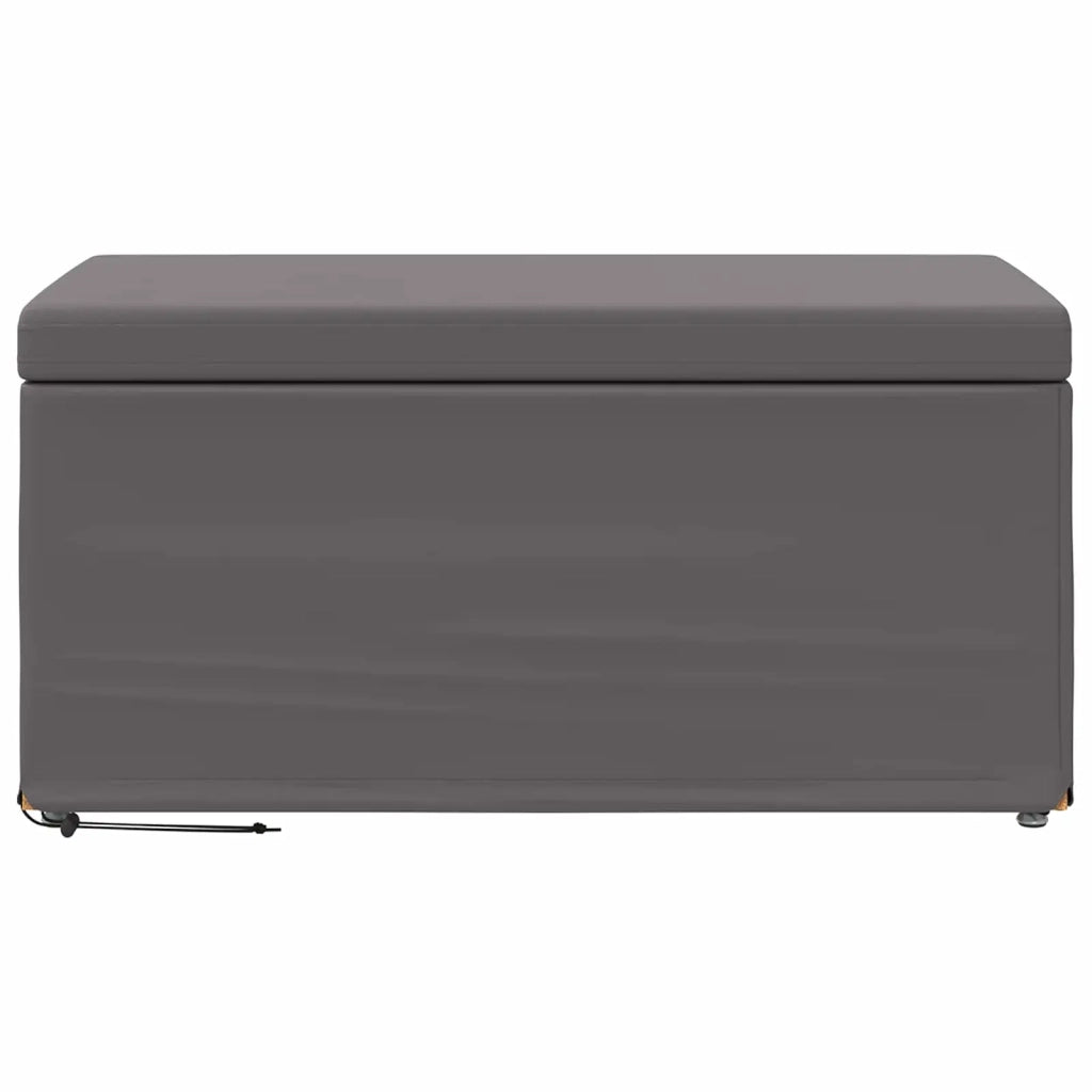 Pouf Grigio Pelle Sintetica e Legno Ingegnerizzato 876785