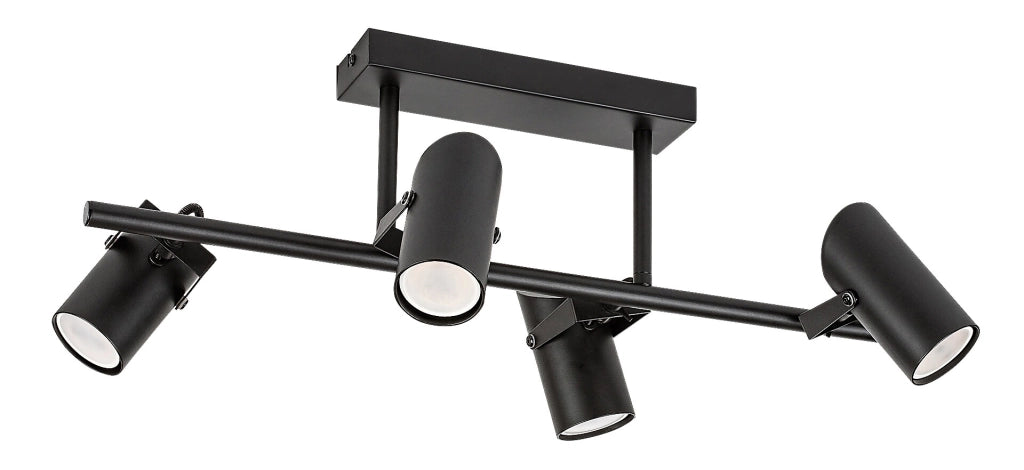 Plafoniera nera 4 faretti orientabili GU10 Rabalux