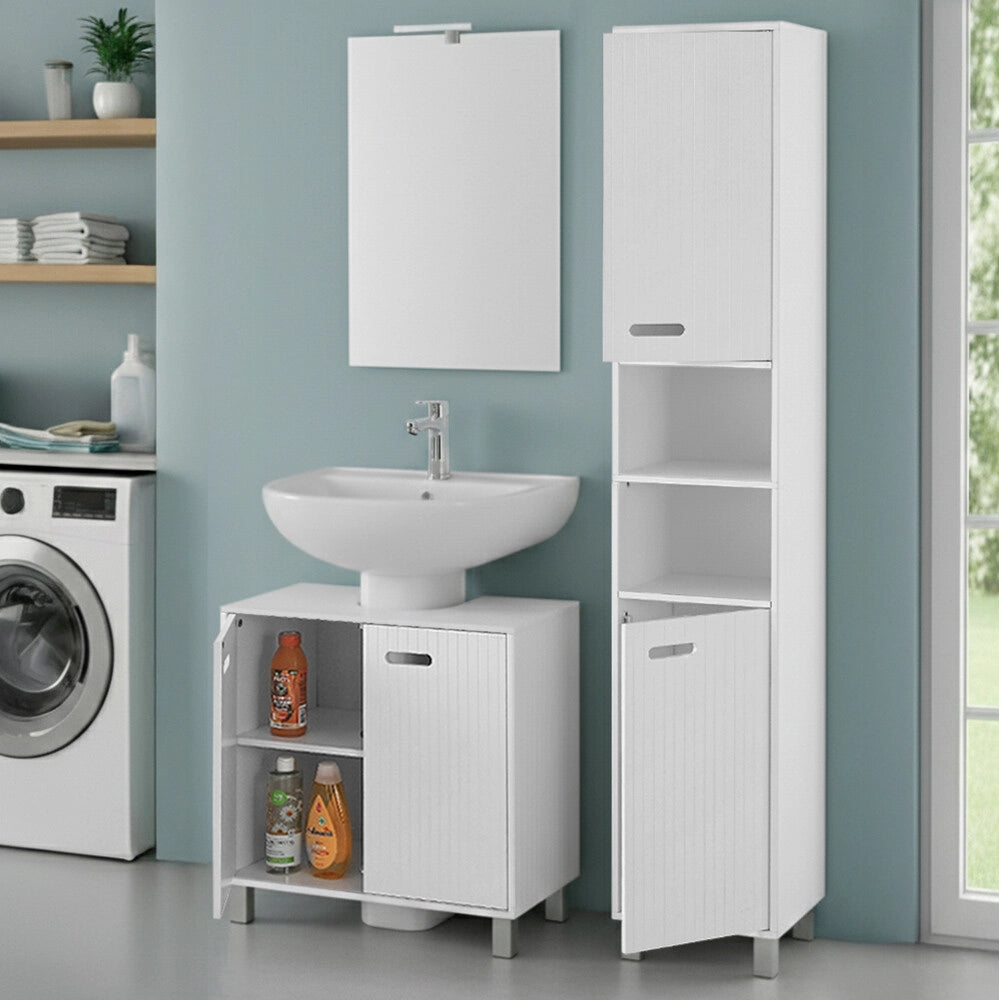 Set bagno con mobile sottolavabo 60 cm e colonna bianco Fast