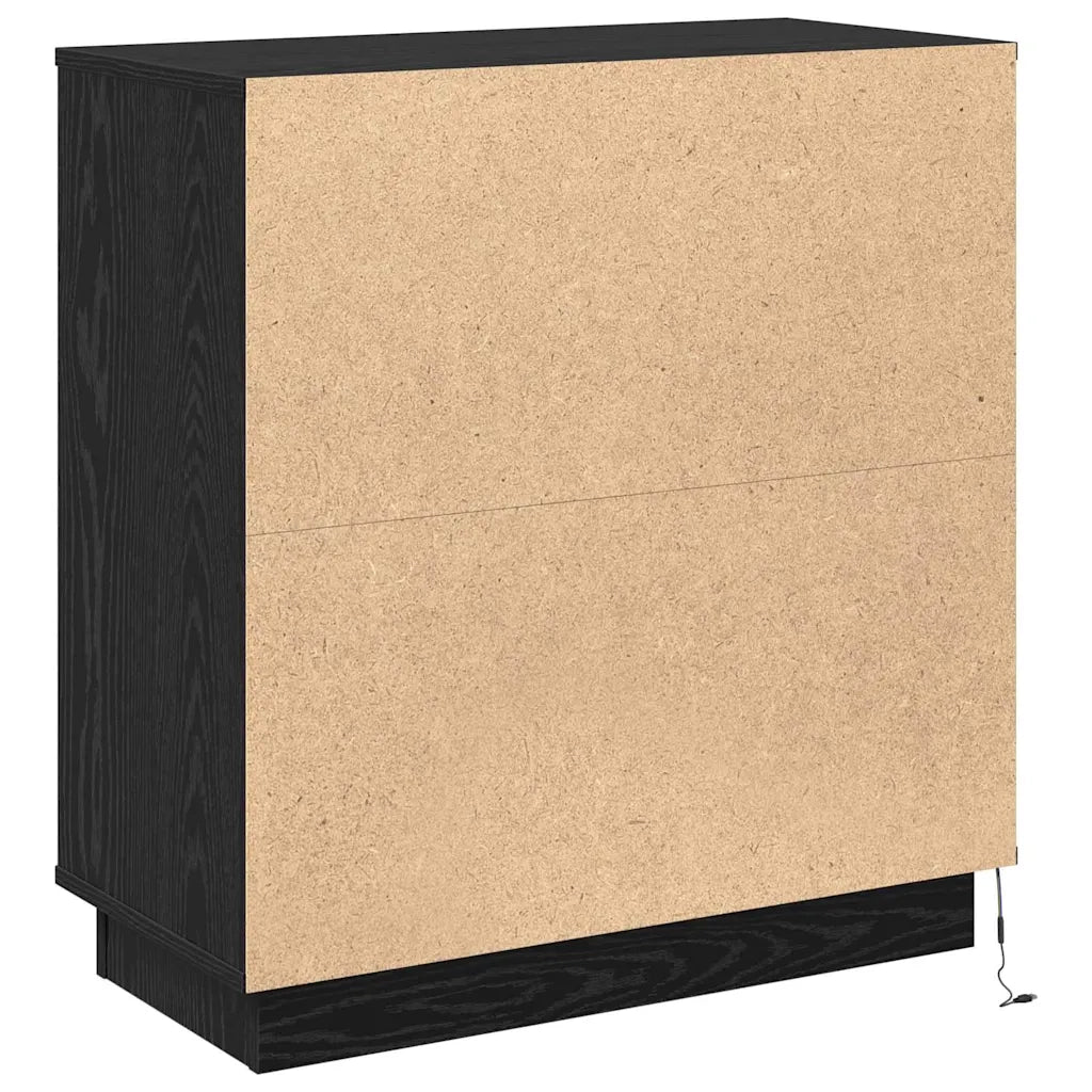 Madia LED Rovere Nero 71 x 34,5 x 75 cm Legno multistrato 869651