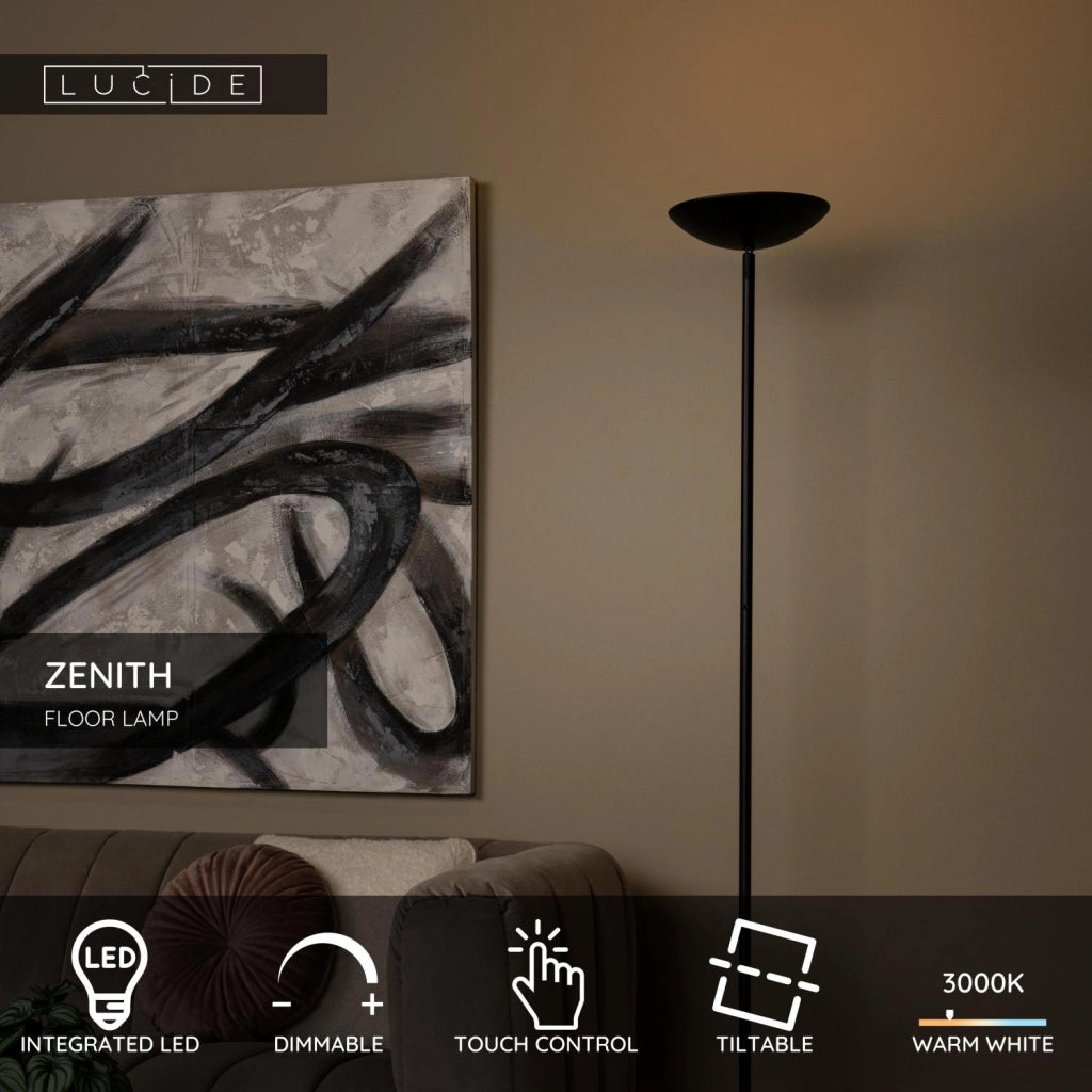 Lampada da terra LED 1 luce nera ZENITH Lucide