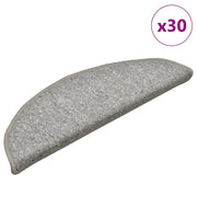 Tappetini per scale 30 pz 56x17x3 cm Grigio chiaro Semicircolari 3365746