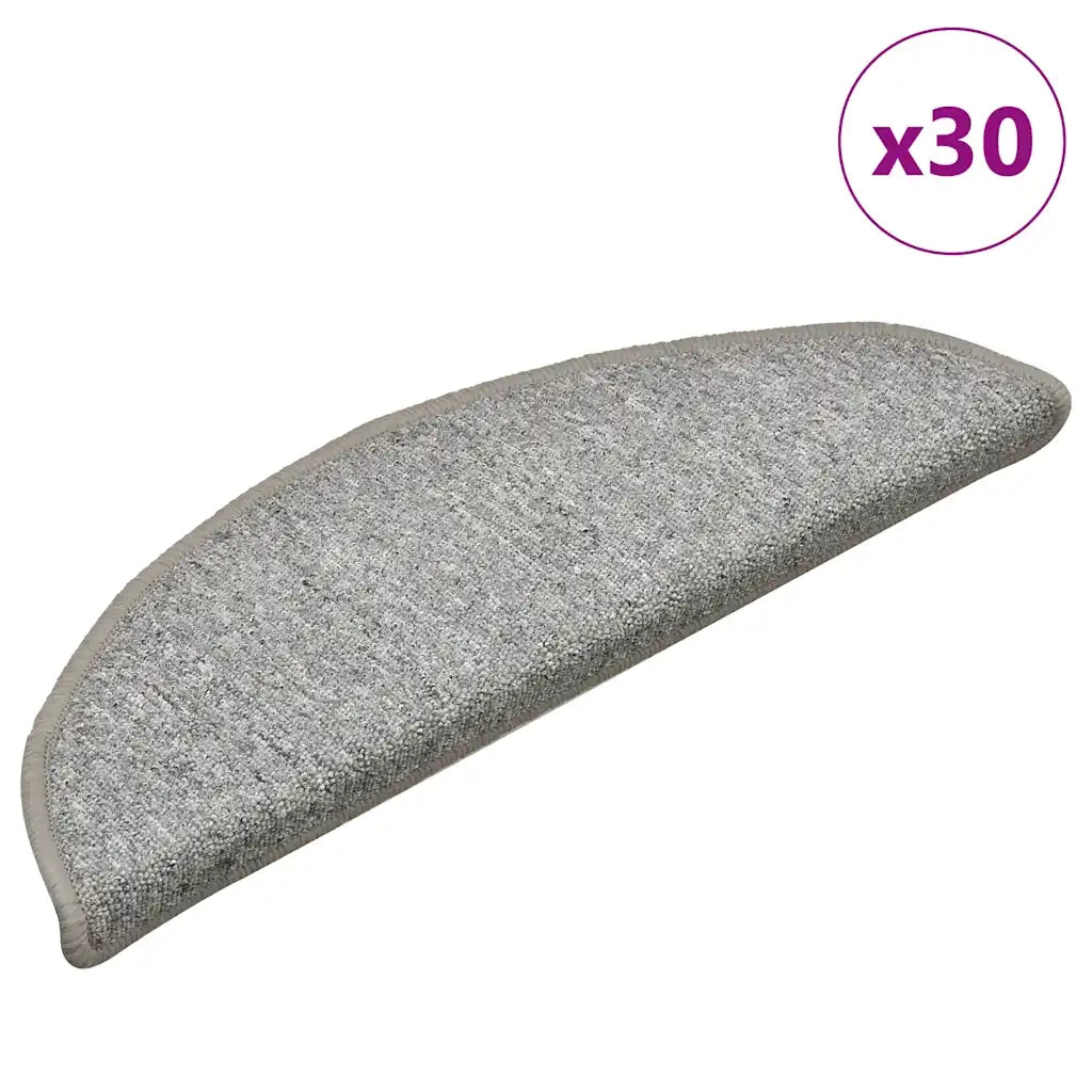 Tappetini per scale 30 pz 56x17x3 cm Grigio chiaro Semicircolari 3365746