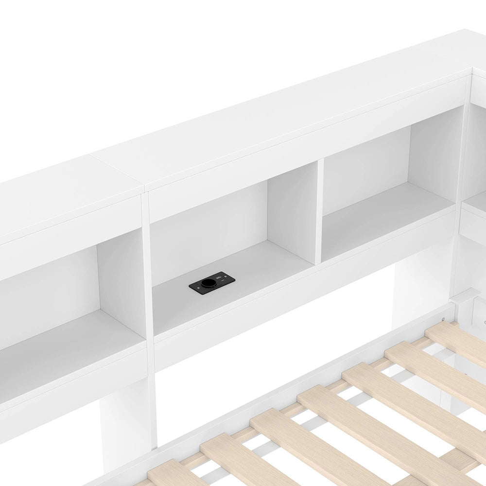 Divano letto 140x200cm?- Xylo - 2 cassetti USB bianco