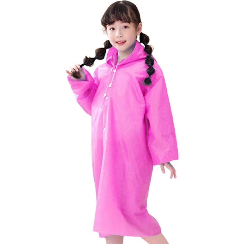 Trade Shop - Mantella Impermeabile Con Cappuccio Anti Pioggia Bambini Poncho Vari Colori Moda -