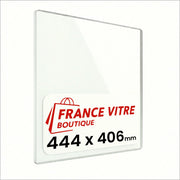 444 x 406 x 4 mm - Vetro per stufa a legna - vetro camino di ricambio - vetro per caminetto resistente al fuoco - France Vitre