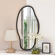 Canepina, Specchio Forma Ovale, 45x85h cm Nero
