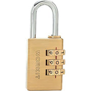 LUCCHETTO A COMBINAZIONE CE WORKIT - OTTONE ARCO CROMATO MM 30- 6 pezzi