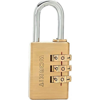 LUCCHETTO A COMBINAZIONE CE WORKIT - OTTONE ARCO CROMATO MM 30- 6 pezzi