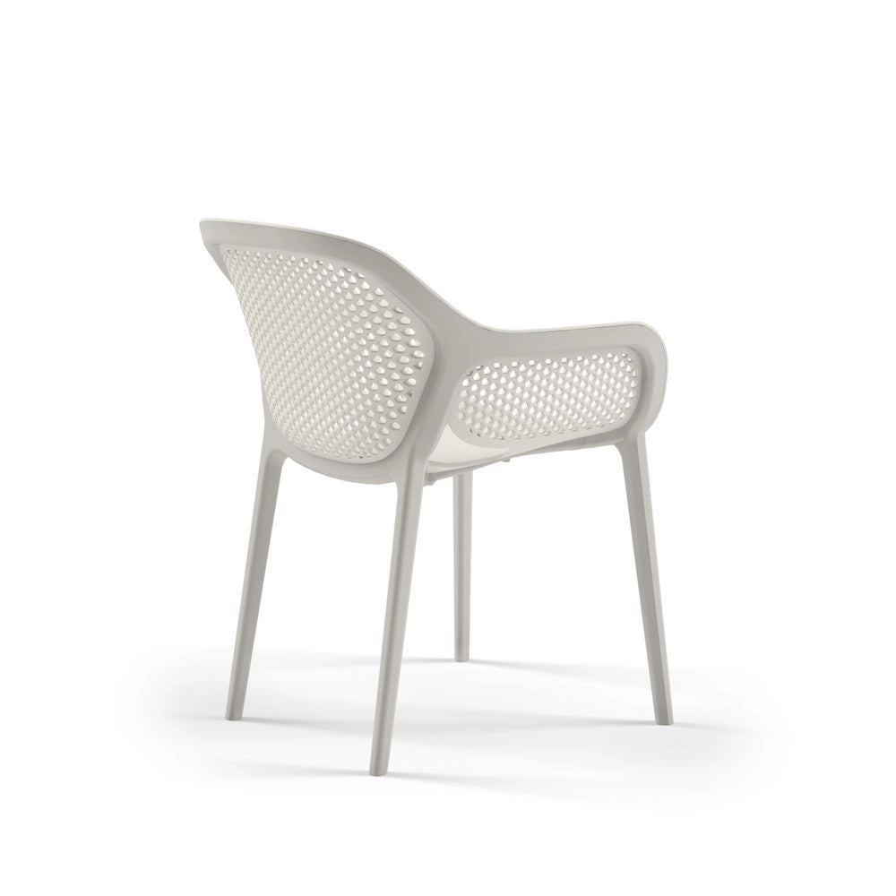 Set 4 Poltrone in polipropilene design Atra colore grigio bianco