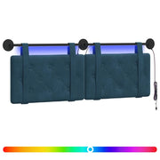 Testiera | Testata sospesa Con luce LED Blu Velluto