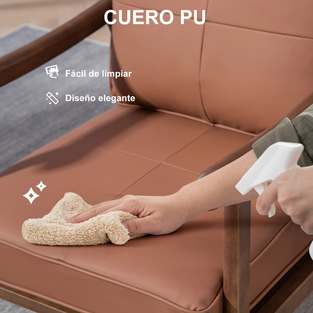 Poltrona ¨C Zephmum ¨C Marrone e Legno Noce