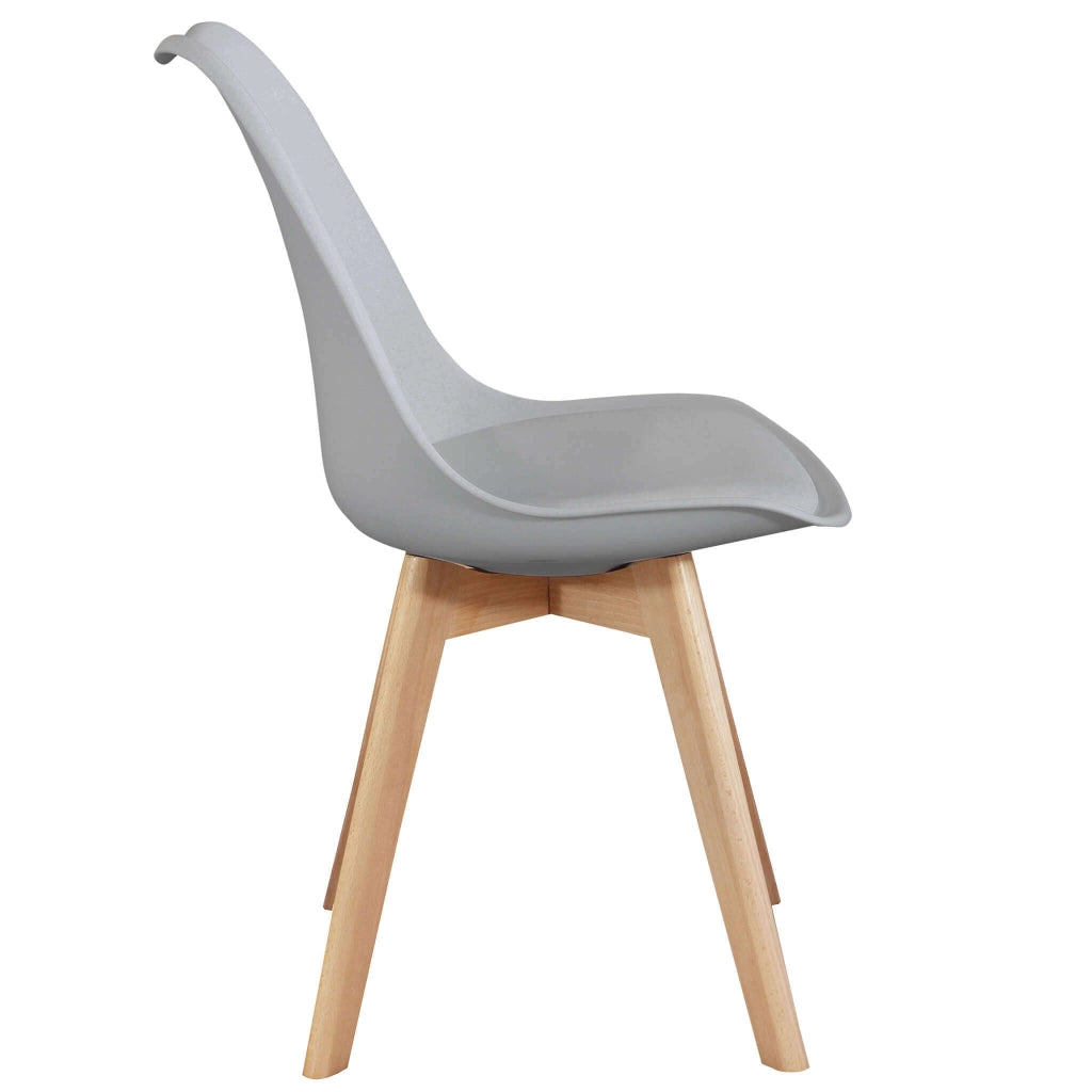 Sedia Svandinava con seduta Imbottita in Plastica Legno cm 49x54x83 - LISA